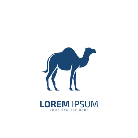 Camel symbol isolated on white background. vector design template for logo, emblem and print.のイラスト素材