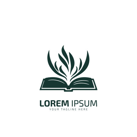 Leaf garden logo template. Leaf book vector, book or leaf icon.のイラスト素材
