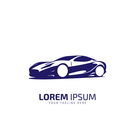 Automotive sport car racing logo template design silhouette isolated on white background.のイラスト素材