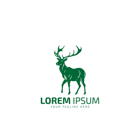 Deer creative design logo vector. Deer illustration template.のイラスト素材