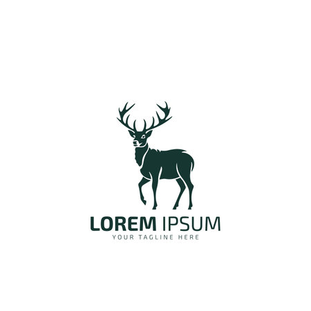 Deer logo design illustration icon template silhouetteのイラスト素材