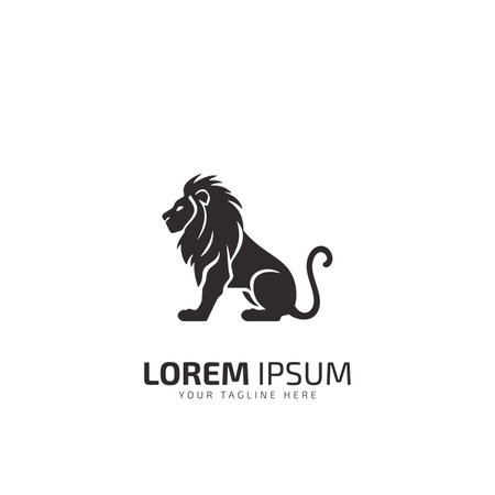 Lion logo vector illustration, emblem design.のイラスト素材