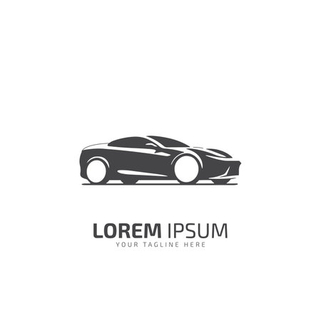 Car Logo Vector Illustration icon design silhouette isolated on white background.のイラスト素材