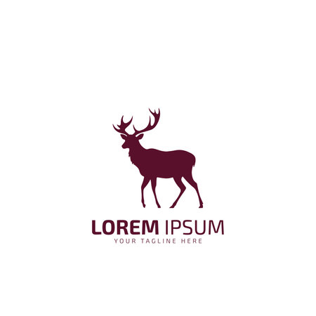 deer standing logo icon vector illustration template illustration.のイラスト素材