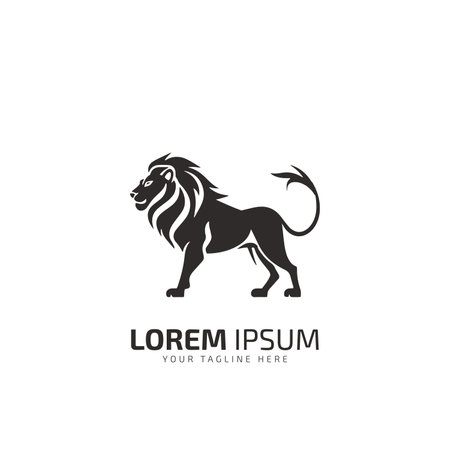 King Lion Logo Template, Lion Strong Logo Premium Elegant Designのイラスト素材