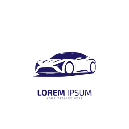 Automotive sport car racing logo template isolated on white background.のイラスト素材