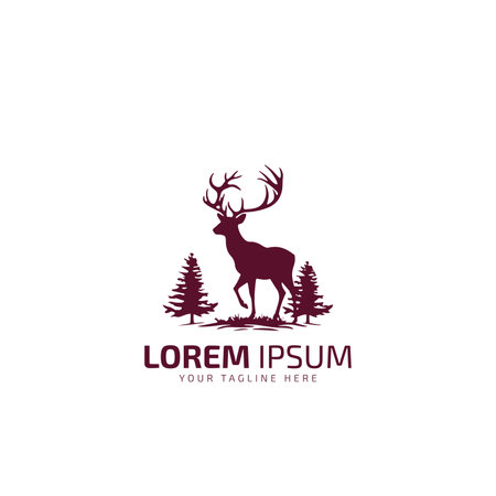 deer standing logo icon vector illustration template.のイラスト素材