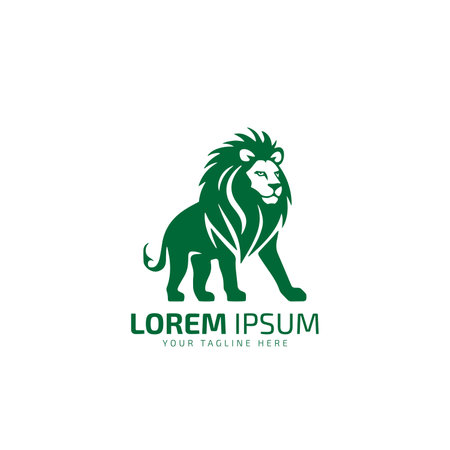 Lion King Logo, Lion head vector on white background.のイラスト素材