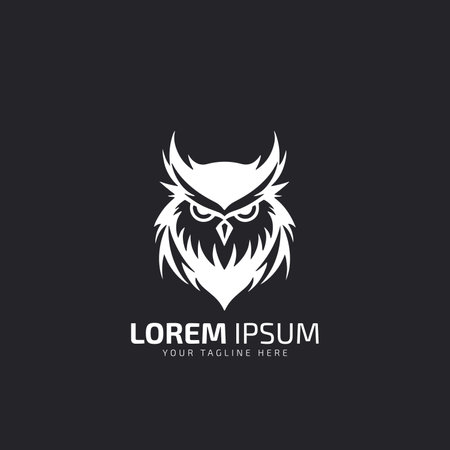Aggressive Owl logo design, night hunter logo, bird logo.のイラスト素材