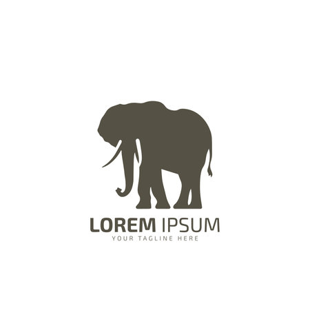Elephant logo icon Elephant silhouette Elephant isolated vector illustrationのイラスト素材