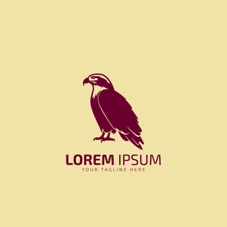 Eagle sitting Logo Vector bird design template silhouetteのイラスト素材