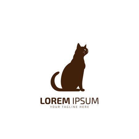 Cat logo icon cat silhouette cat isolated vector illustration design templateのイラスト素材