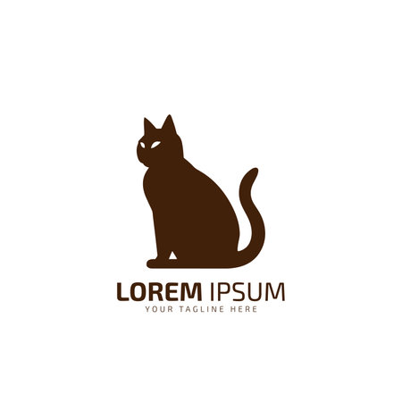 Cat logo icon cat silhouette cat isolated vector illustrationのイラスト素材