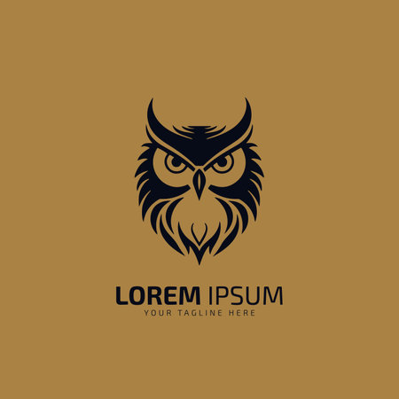 Cute owl logo design premium vectorのイラスト素材