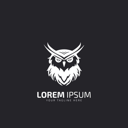 Aggressive Owl logo icon design, night hunter logo, bird logo.のイラスト素材