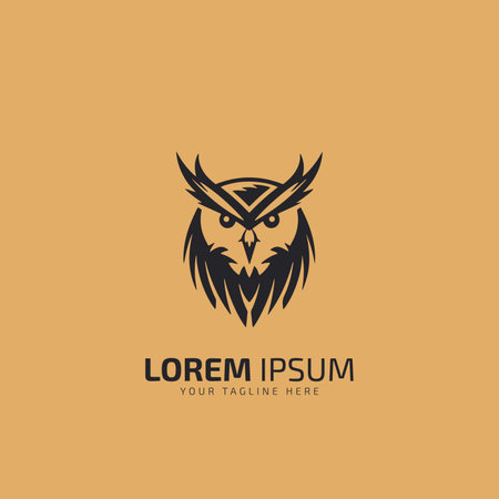 aggressive Owl simple logo template design.のイラスト素材