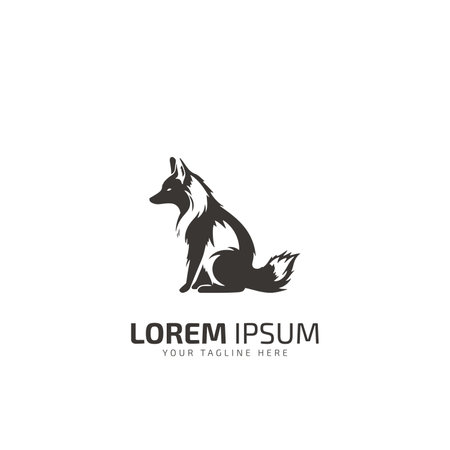 fox logo, emblem, illustration in a minimalist styleのイラスト素材