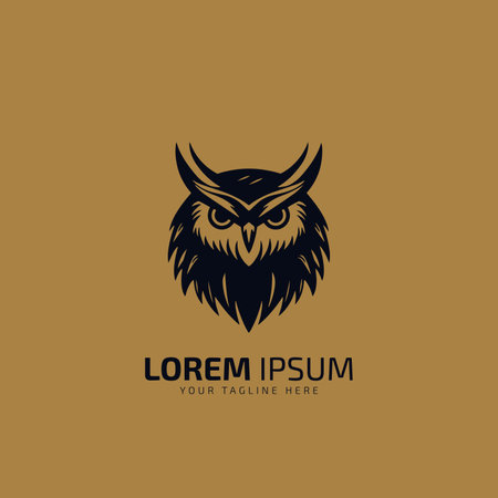 angry owl logo design premium vectorのイラスト素材