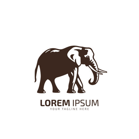 Cute elephant logo. Simple elephant logo. Elephant logo sign vector illustration design templateのイラスト素材