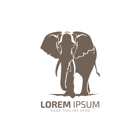 Elephant logo icon Elephant silhouette Elephant isolated vector illustration design template.のイラスト素材