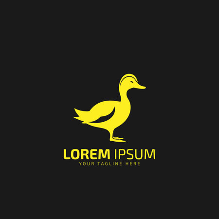 Duck Mallard Waterfowl Logo Design Vector silhouetteのイラスト素材