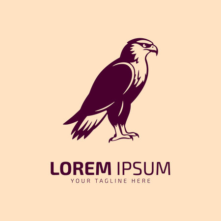 Eagle sitting Logo Vector bird designのイラスト素材