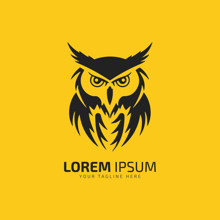 Angry owl logo vector template design illustrationのイラスト素材