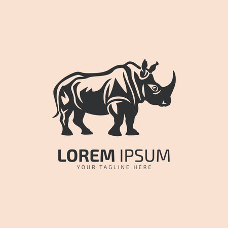 rhinoceros logo template vector icon illustration design - vector graphicのイラスト素材