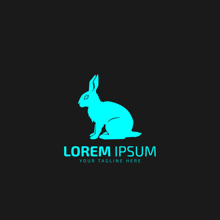 Rabbit silhouette logo icon vector template design illustrationのイラスト素材