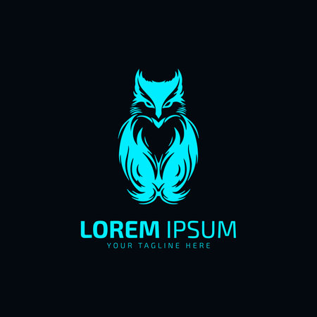 owl or fox logo icon vector illustration designのイラスト素材