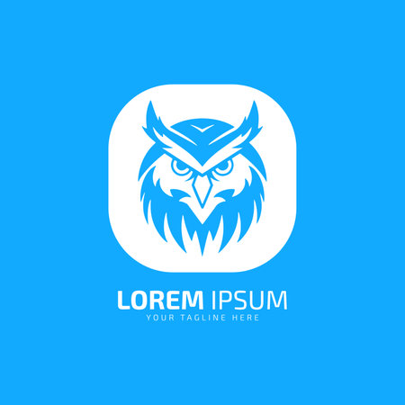 Angry owl logo vector template designのイラスト素材
