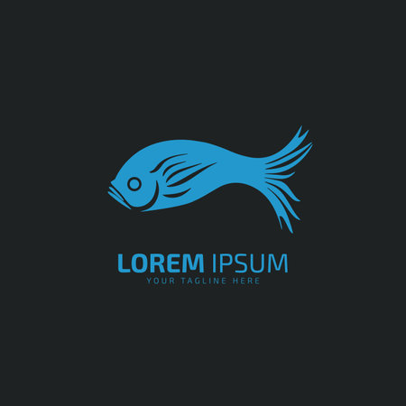 Fish logo template vector illustration icon element isolated on black background - vectorのイラスト素材