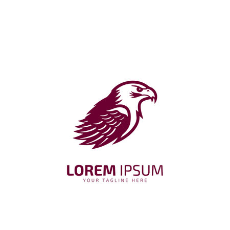 Eagle head logo wing flight logo. Hawk shield wings icon. Flying bird emblem. Vector illustrationのイラスト素材
