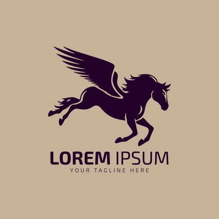pegasus logo, pegasus icon, pegasus vector, pegasus design illustrationのイラスト素材