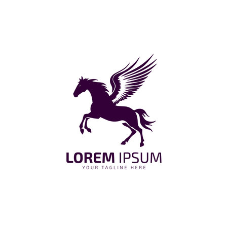 pegasus logo icon vector iconのイラスト素材