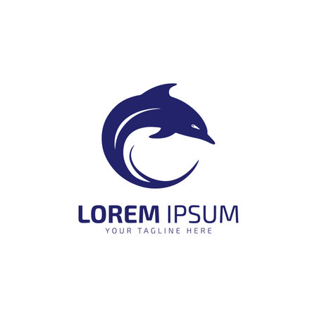 water Fish Logo design vector template. Seafood restaurant shop store Logotype concept icon. shark shape logoのイラスト素材