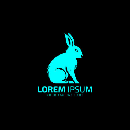Rabbit silhouette logo icon vector illustrationのイラスト素材