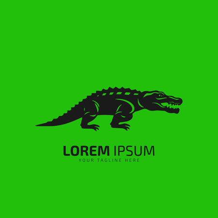 Crocodile and alligator logo silhouette icon vector illustrationのイラスト素材
