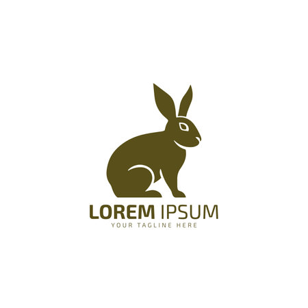 Rabbit logo silhouette vector icon illustrationのイラスト素材