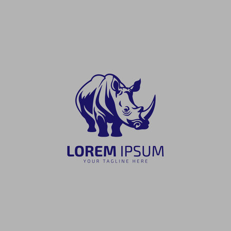 rhino head icon logo template vector illustration.のイラスト素材