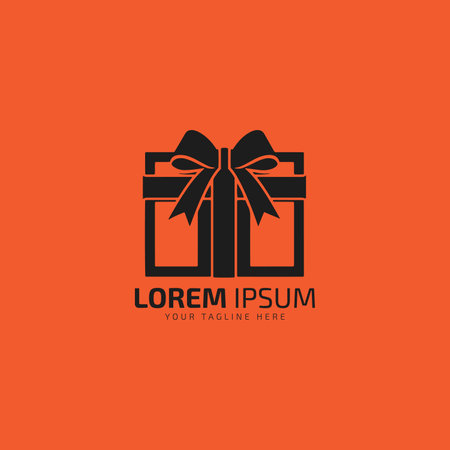 gift box concept logo design icon vector design template silhouetteのイラスト素材
