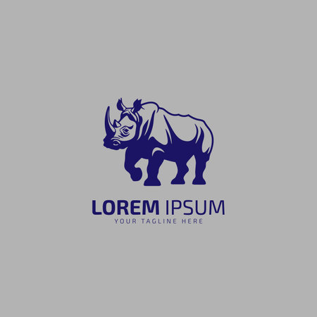 rhino icon logo template rhino vectorのイラスト素材
