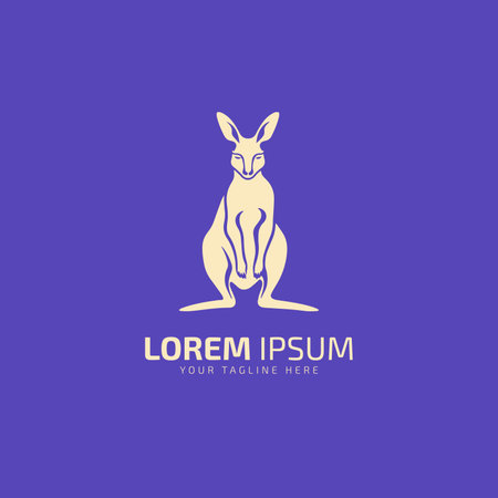 kangaroo sitting logo icon illustration isolated vector sign symbol design templateのイラスト素材