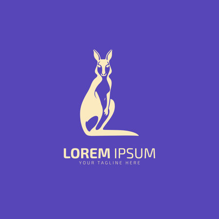 kangaroo sitting logo icon illustration isolated vector sign symbol designのイラスト素材
