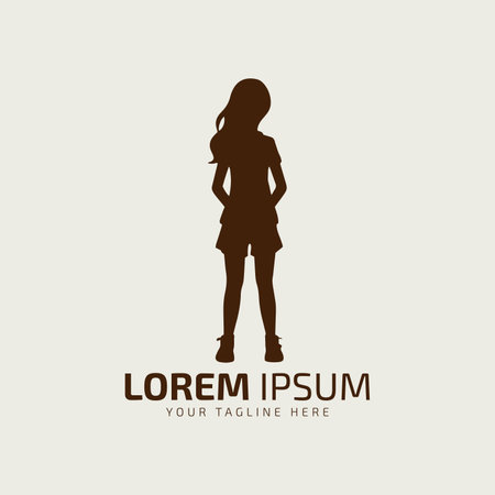 Girl silhouette logo icon vector illustration design template illustrationのイラスト素材