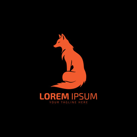 fox or wolf logo icon vector illustration design template illustrationのイラスト素材