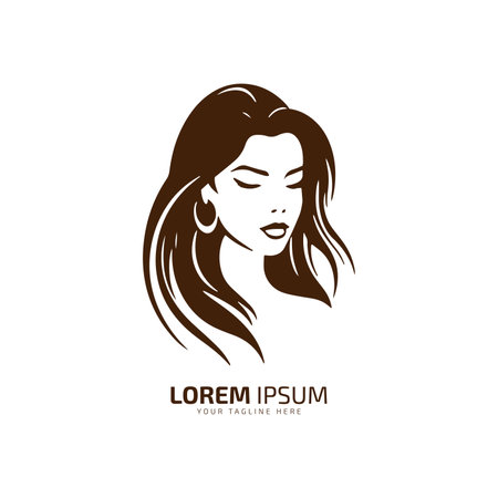 woman face logo icon lady style vector illustration young girl logo design template illustration feminine symbolのイラスト素材