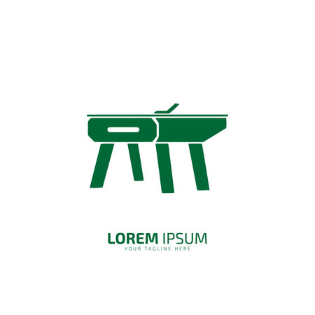Elegant furniture logo concept Illustration vector of office desk design view of modern office tableのイラスト素材