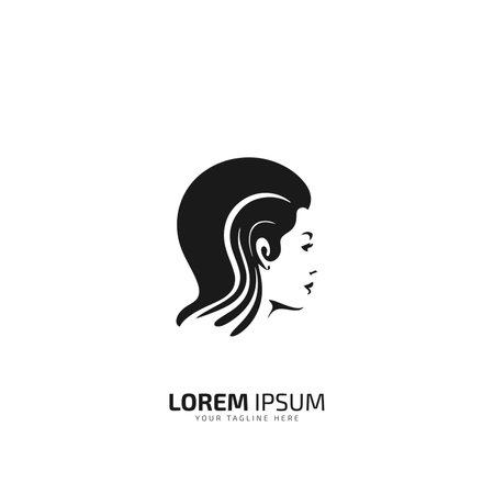 A logo of woman silhouette vector icon on white backgroundのイラスト素材