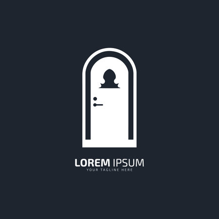 Luxury door house logo template icon symbol gate vectorのイラスト素材